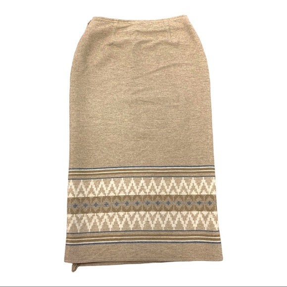 Wool Southwestern Vintage Style Fringe Front Wrap Full Skirt Pocketed - Picture 10 of 12